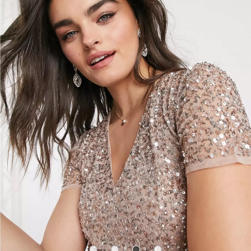 Muted blush and taupe blush dress